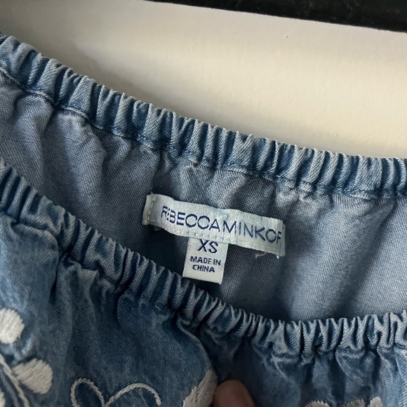 Rebecca Minkoff Dev Chambray Blue Off the Shoulder Dress - Picture 7 of 7